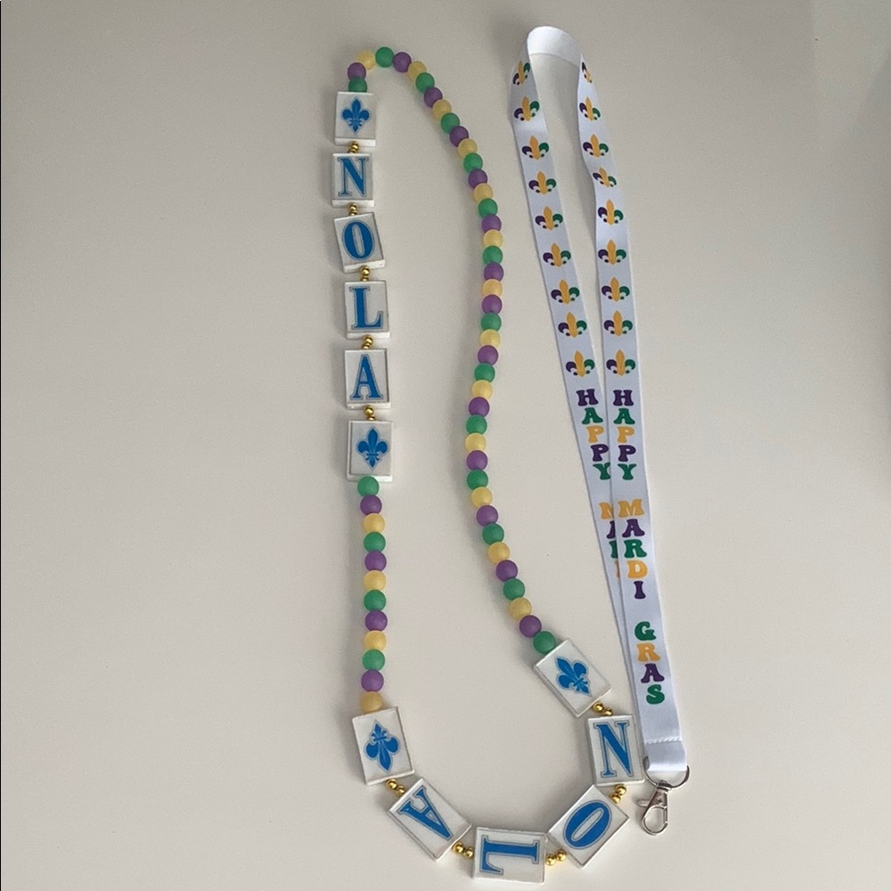 Colorful Mardi Gras Bead Necklace